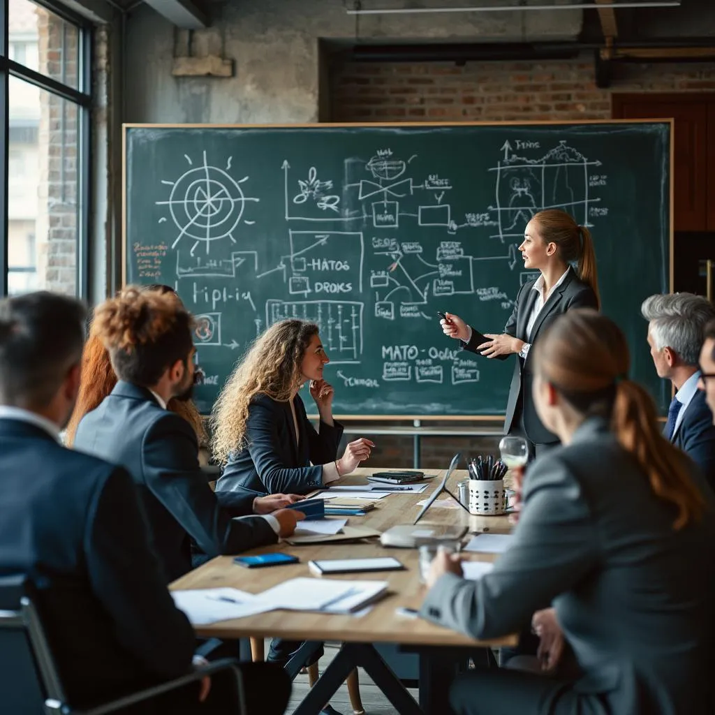 Equipo en sesión de estrategia
